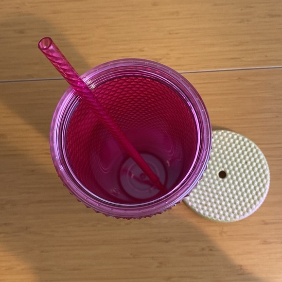 Starbucks 2024 Ruby Iridescent White & Gold Gradient Studded Bling Tumbler. NWT. - Picture 3 of 3